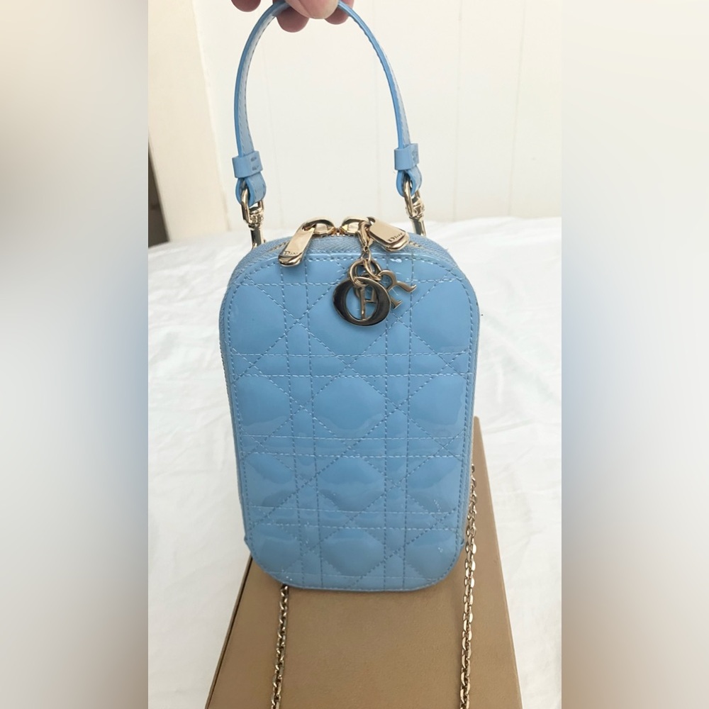 Authentic Lady Dior Mini Cannage Crossbody Bag